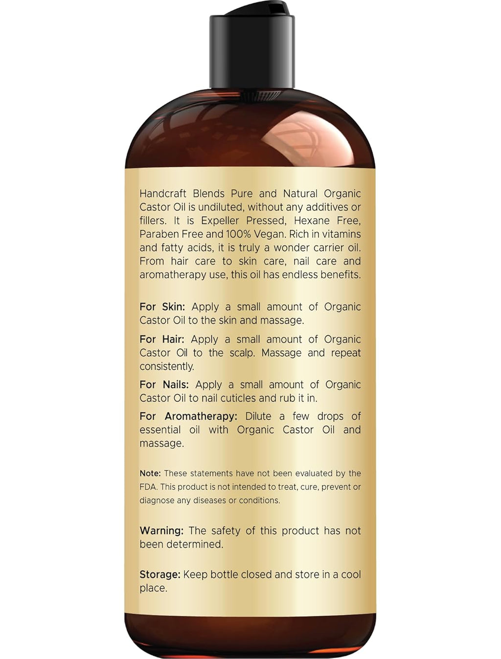 Nourish & Grow: Organic Castor Oil – 16oz | Premium Hair, Lash & Brow Booster – Expeller-Pressed & Hexane-Free