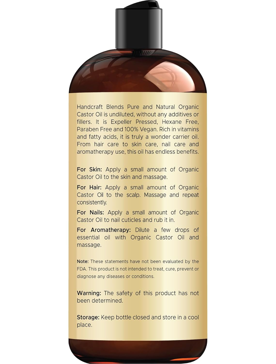 Nourish & Grow: Organic Castor Oil – 16oz | Premium Hair, Lash & Brow Booster – Expeller-Pressed & Hexane-Free