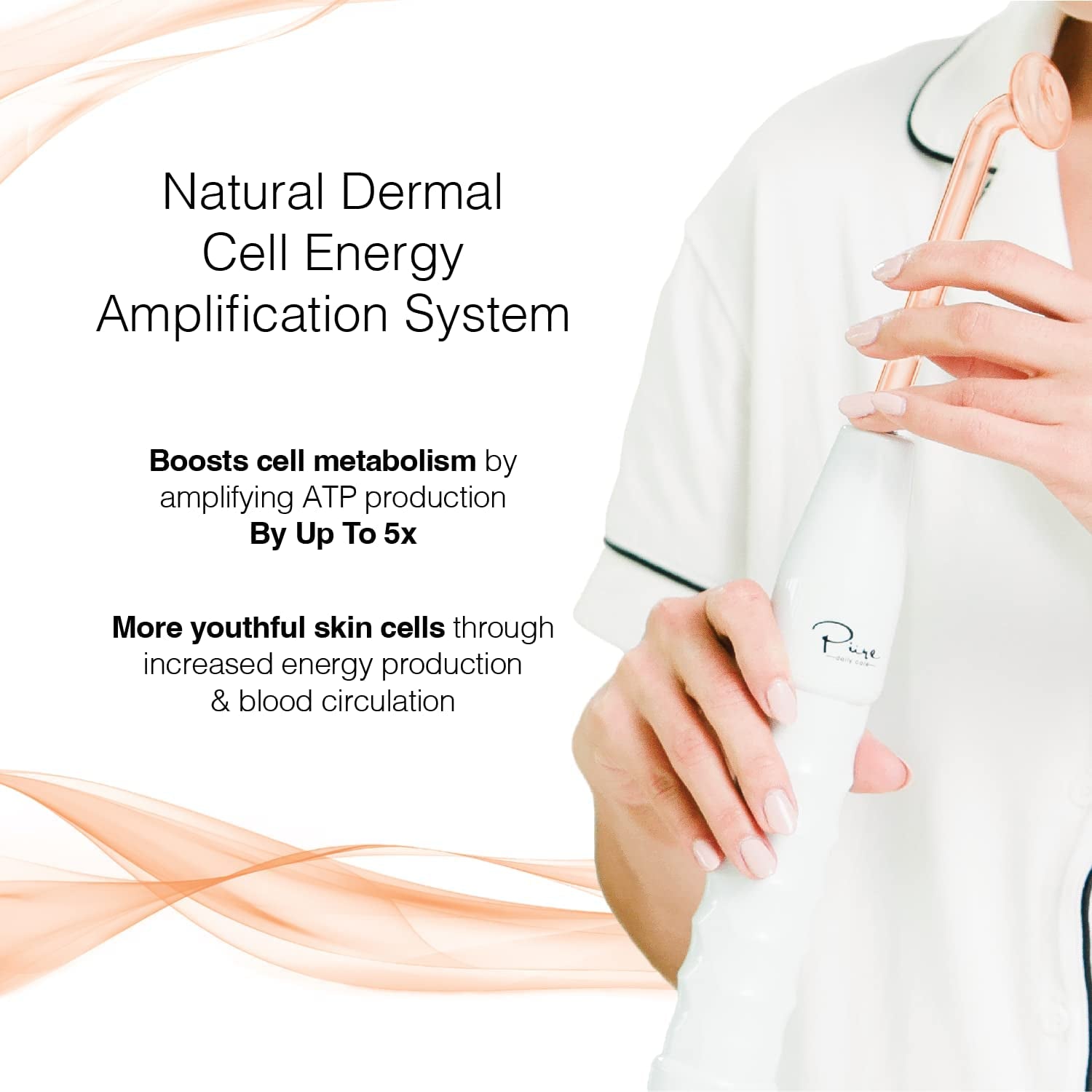 NuDerma Glow Wand – Skin Tightening, Wrinkle Smoothing & Dark Circle Fighter | Handheld High-Frequency Therapy + Hair & Scalp Boost