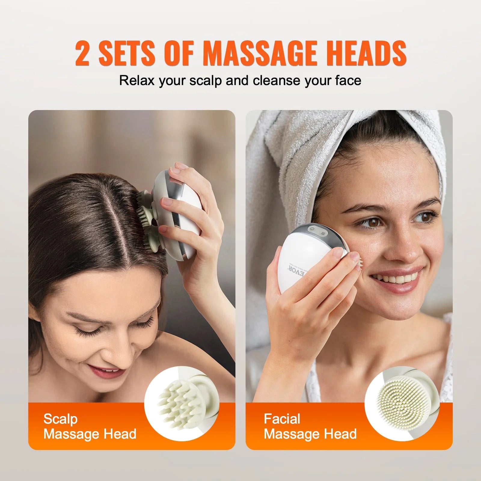 Rechargeable VEVOR Electric Scalp Massager with Heat - Waterproof Relaxation at Your Fingertips!