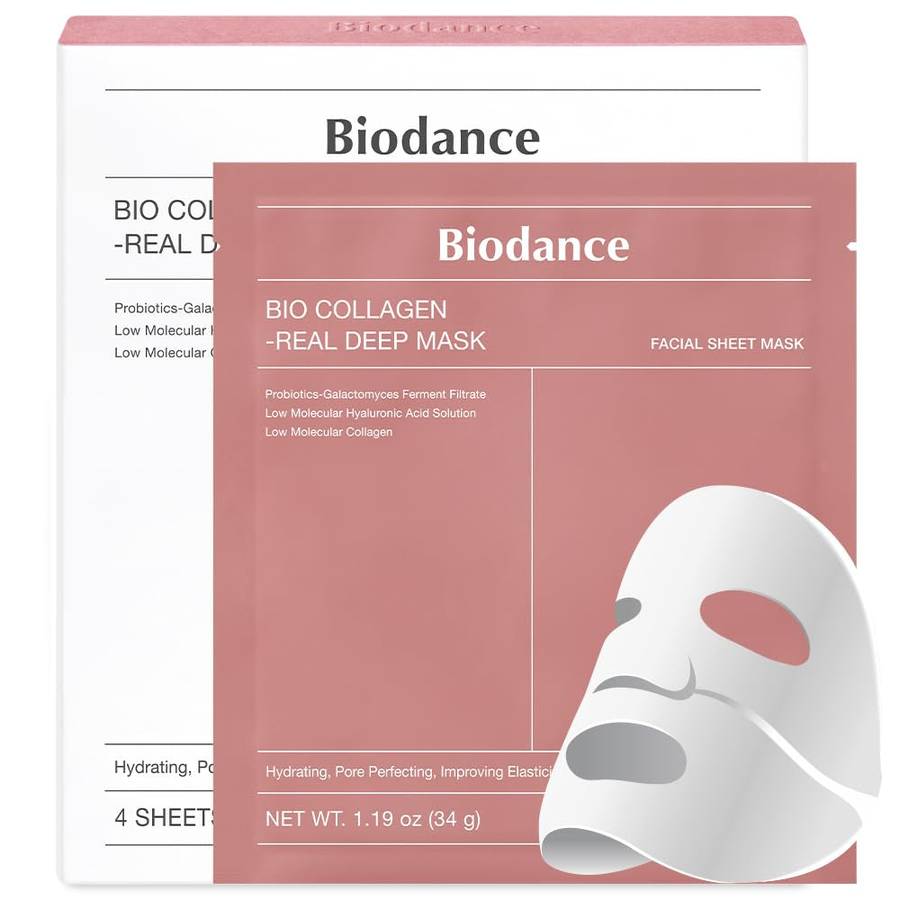 HydraFirm™ Bio-Collagen Hydrogel Mask – Overnight Deep Moisture & Elasticity Boost | Pore Minimizing Treatment, 4 x 34g