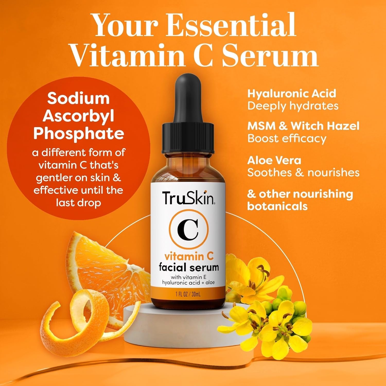 BrightBoost™ Vitamin C Serum – Anti-Aging Face Elixir with Hyaluronic Acid & Vitamin E | Evens Tone, Smooths Wrinkles & Boosts Glow | 1 fl oz