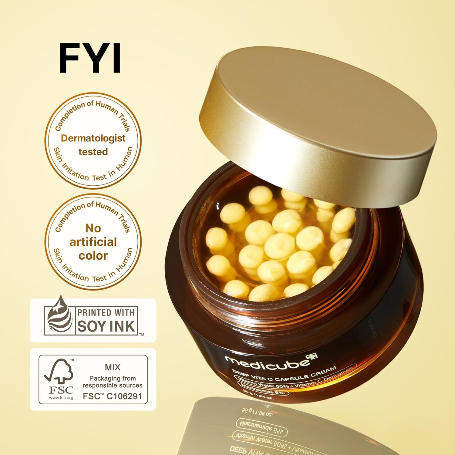 GlowFusion™ Vitamin C Capsule Gel – Deep Hydration & Brightening with Liposome Delivery | Korean Skincare for Wrinkles & Dull Skin | 1.94 oz