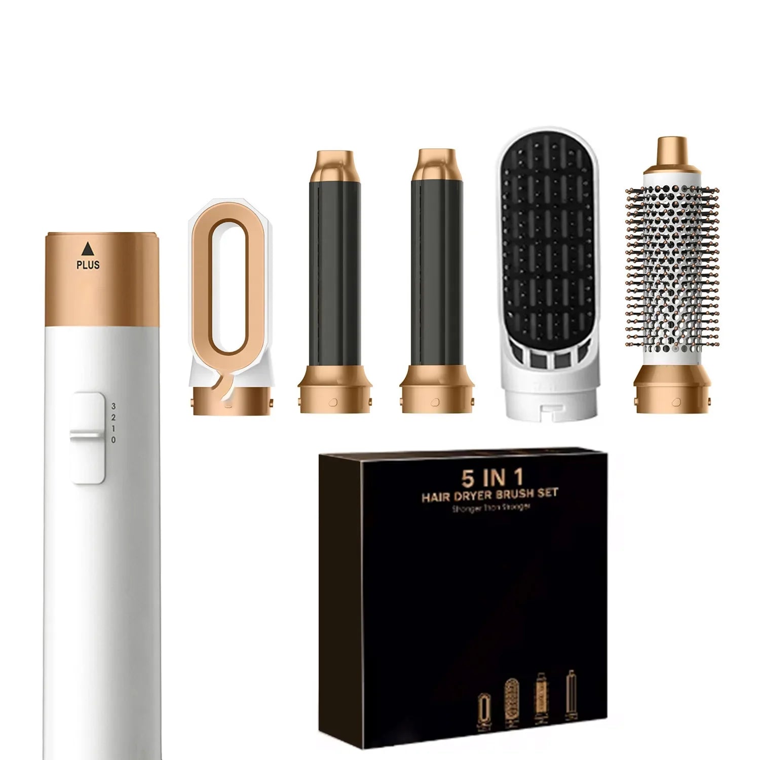 GlamWave™ 5-in-1 Hot Air Styling Set – Dry, Straighten, Curl & Shine!