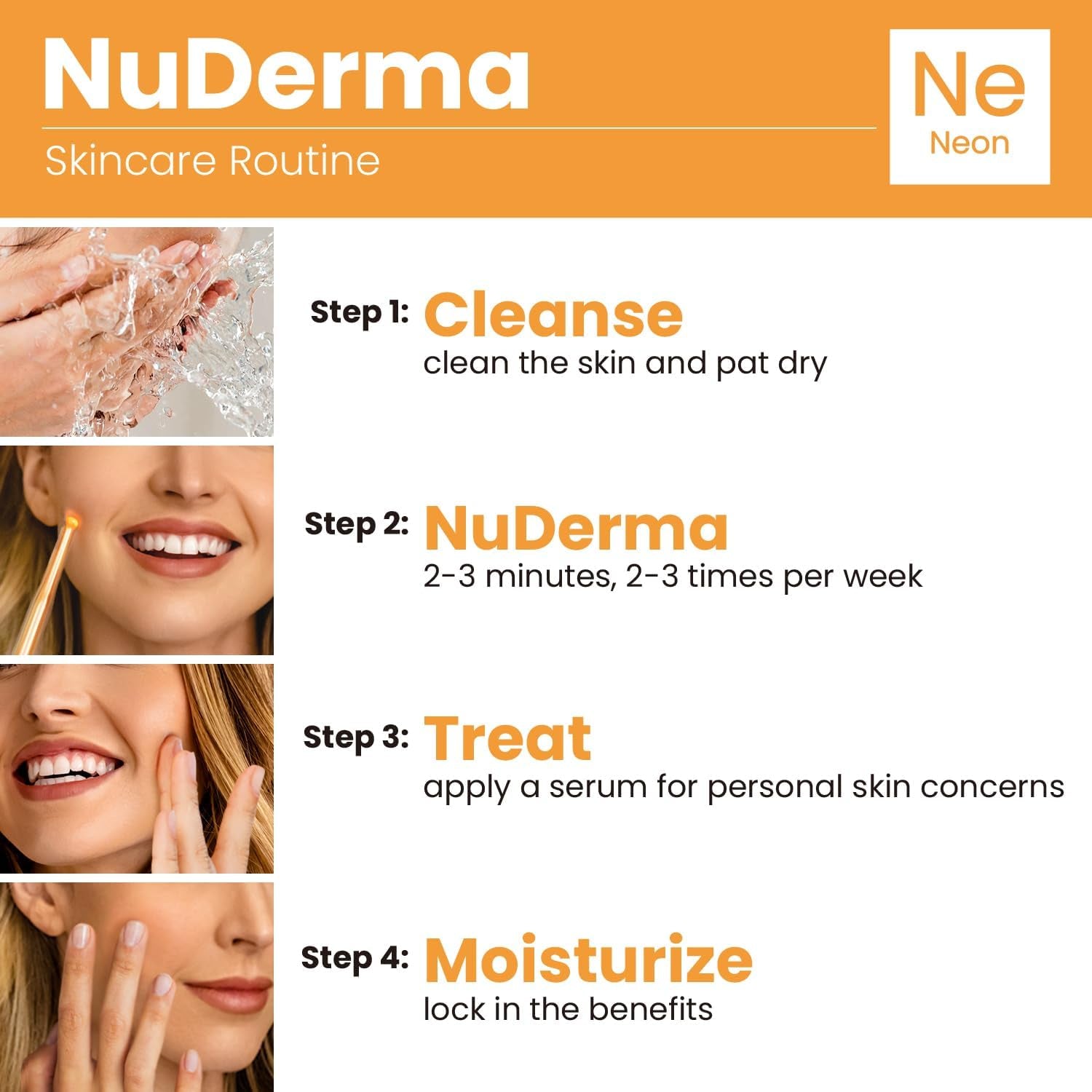 NuDerma Glow Wand – Skin Tightening, Wrinkle Smoothing & Dark Circle Fighter | Handheld High-Frequency Therapy + Hair & Scalp Boost