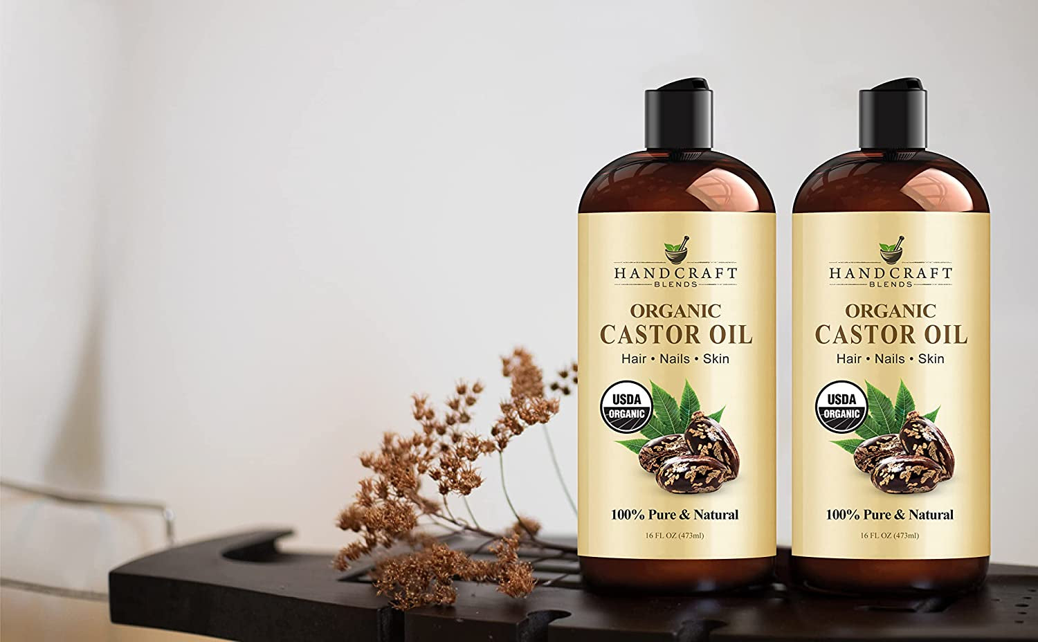 Nourish & Grow: Organic Castor Oil – 16oz | Premium Hair, Lash & Brow Booster – Expeller-Pressed & Hexane-Free