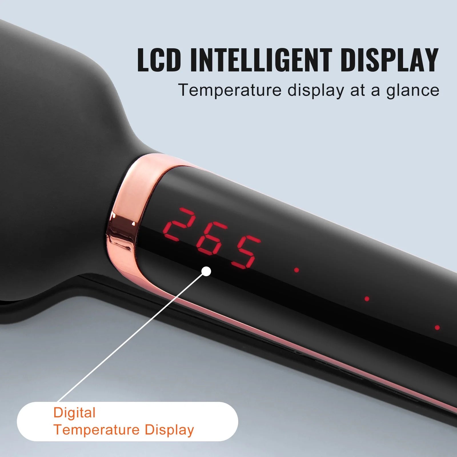 SKYSHALO 2-Inch Titanium Hair Straightener - Infrared Technology, Negative Ion Protection, Dual Voltage, LCD Display & 11 Adjustable Heat Settings for Salon-Quality Styling Anywhere!