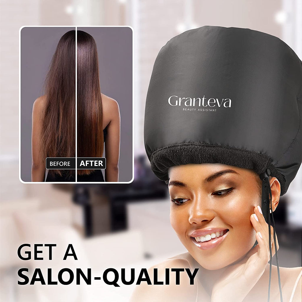 Salon Steam Hooded Dryer Cap – At-Home Deep Conditioning with Built-In Comfort Band | Quick-Dry & Curl-Friendly Design