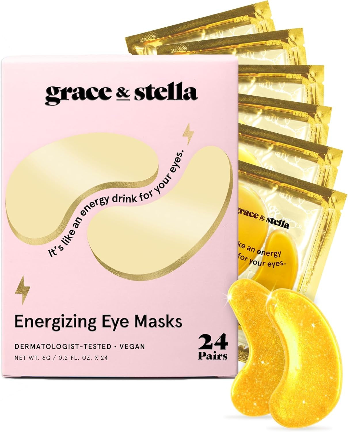 GoldGlow™ Vegan Under Eye Patches – Travel Essentials for Brightening & Depuffing | Award-Winning Skincare Gift Set (24 Pairs)