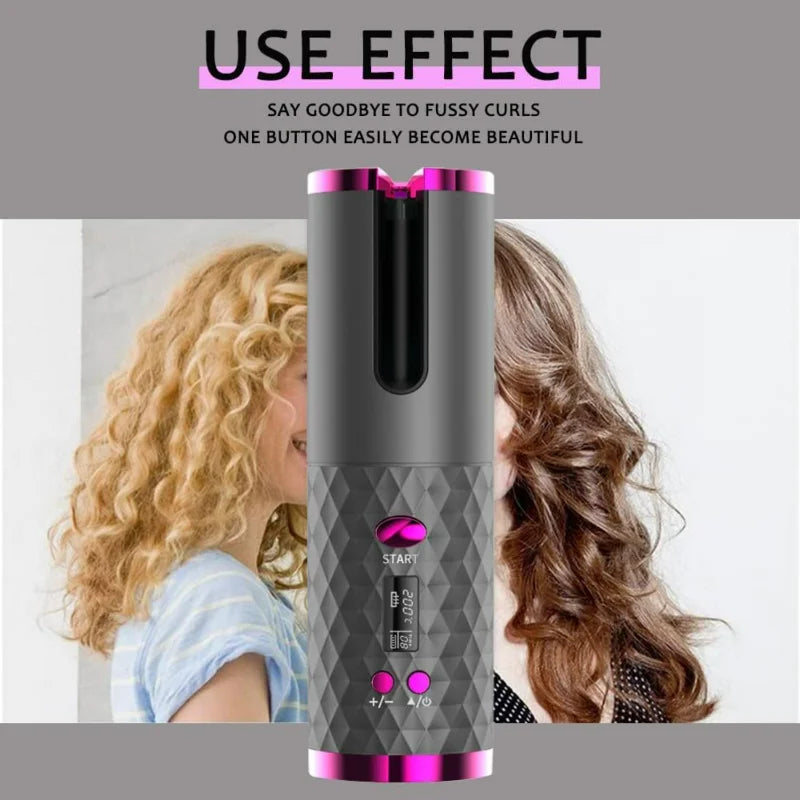 Cordless Curl Magic – Auto-Rotating, Rechargeable & Ready Wherever You Are