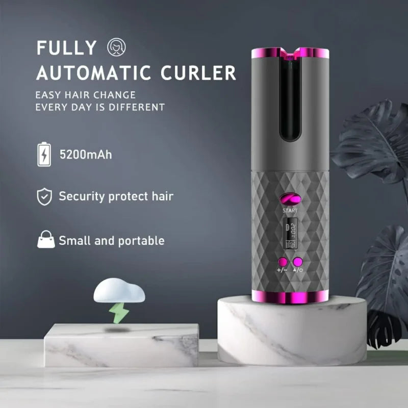 Cordless Curl Magic – Auto-Rotating, Rechargeable & Ready Wherever You Are