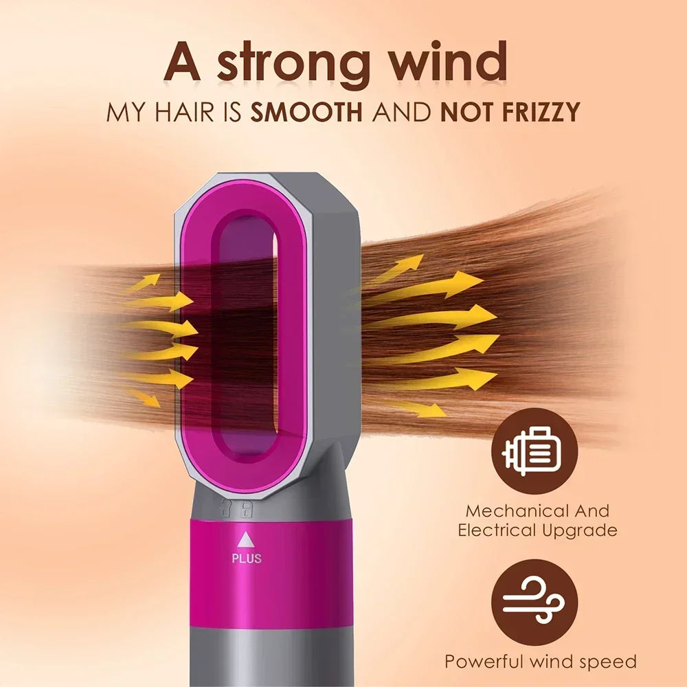 GlamWave™ 5-in-1 Hot Air Styling Set – Dry, Straighten, Curl & Shine!