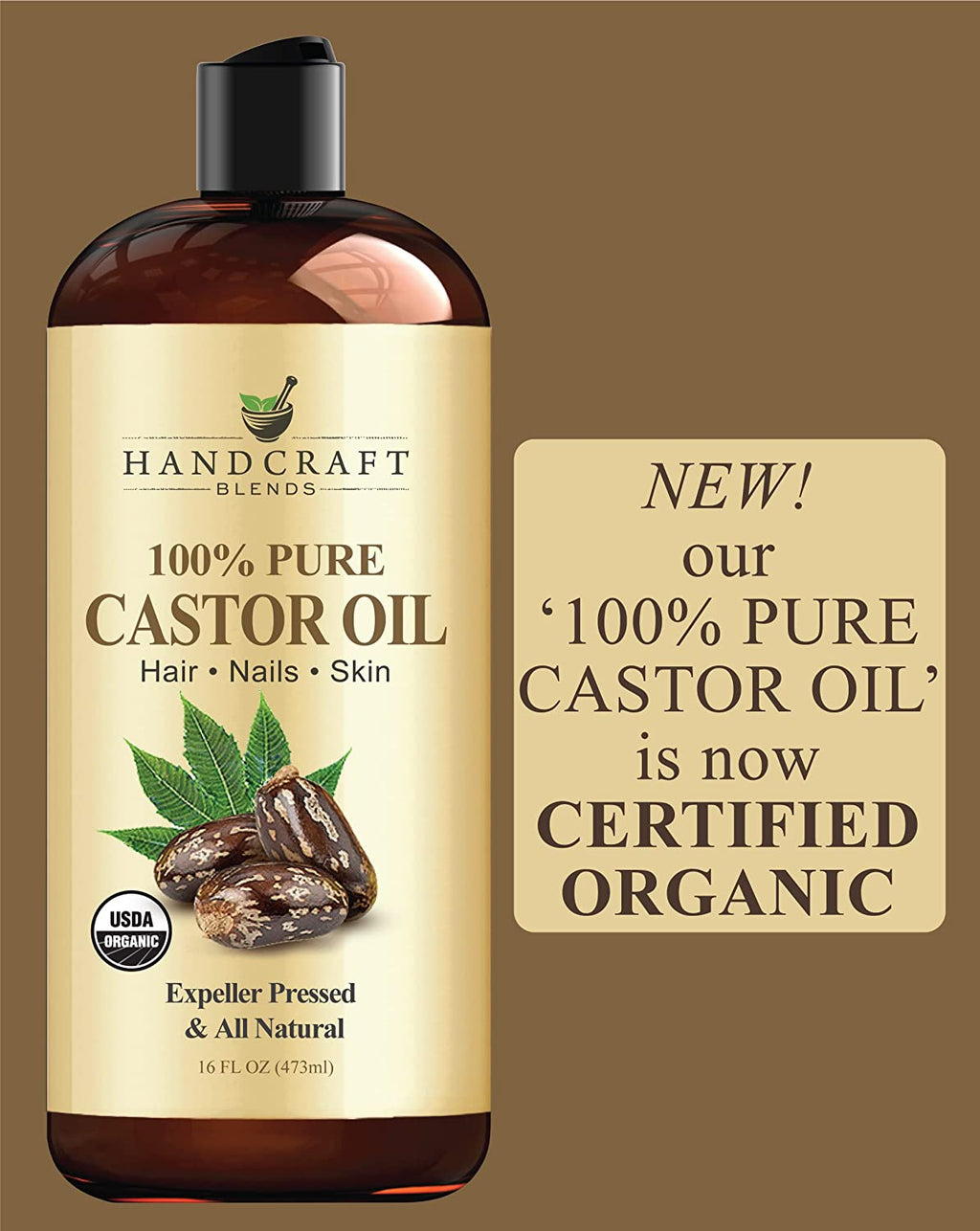Nourish & Grow: Organic Castor Oil – 16oz | Premium Hair, Lash & Brow Booster – Expeller-Pressed & Hexane-Free