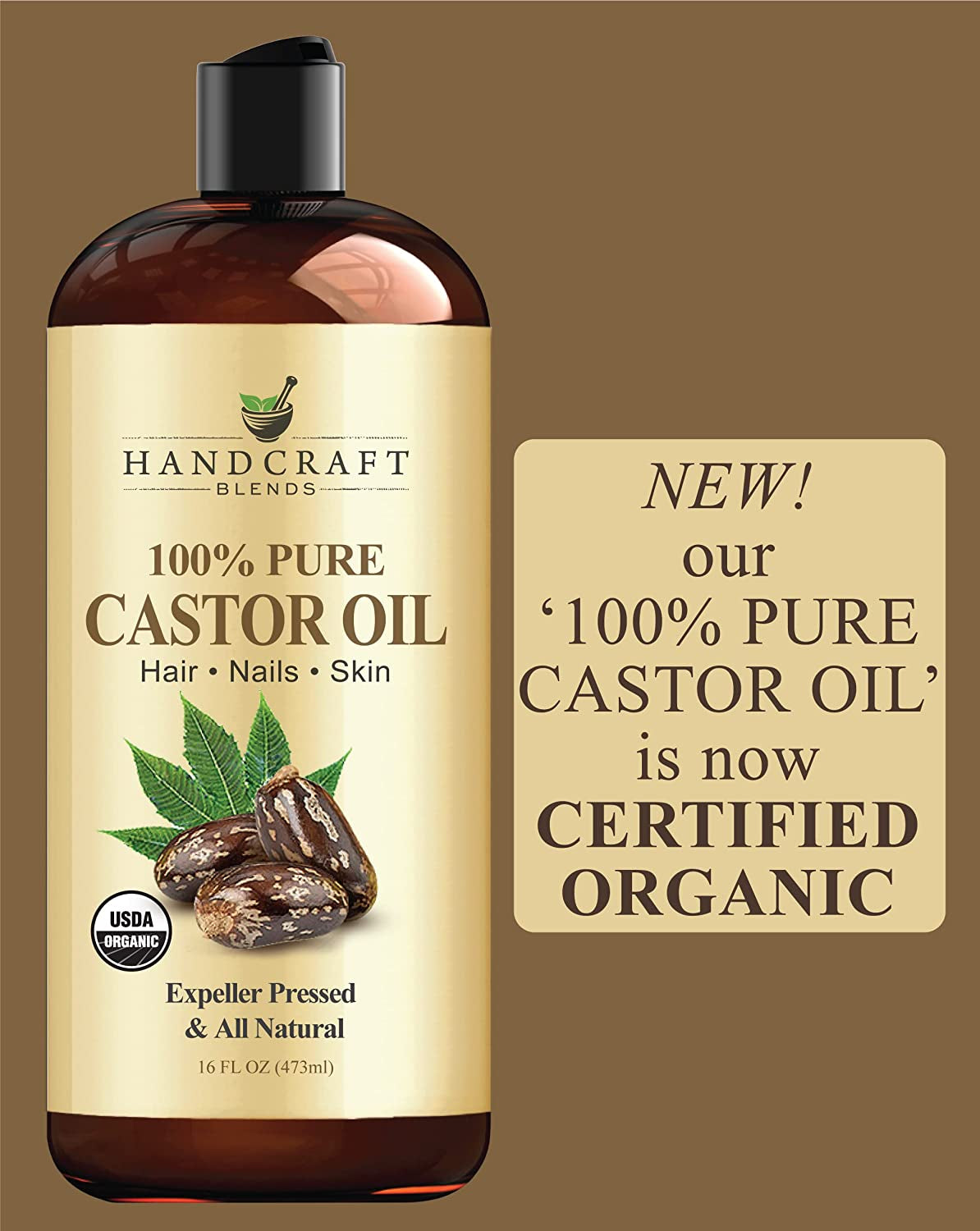 Nourish & Grow: Organic Castor Oil – 16oz | Premium Hair, Lash & Brow Booster – Expeller-Pressed & Hexane-Free