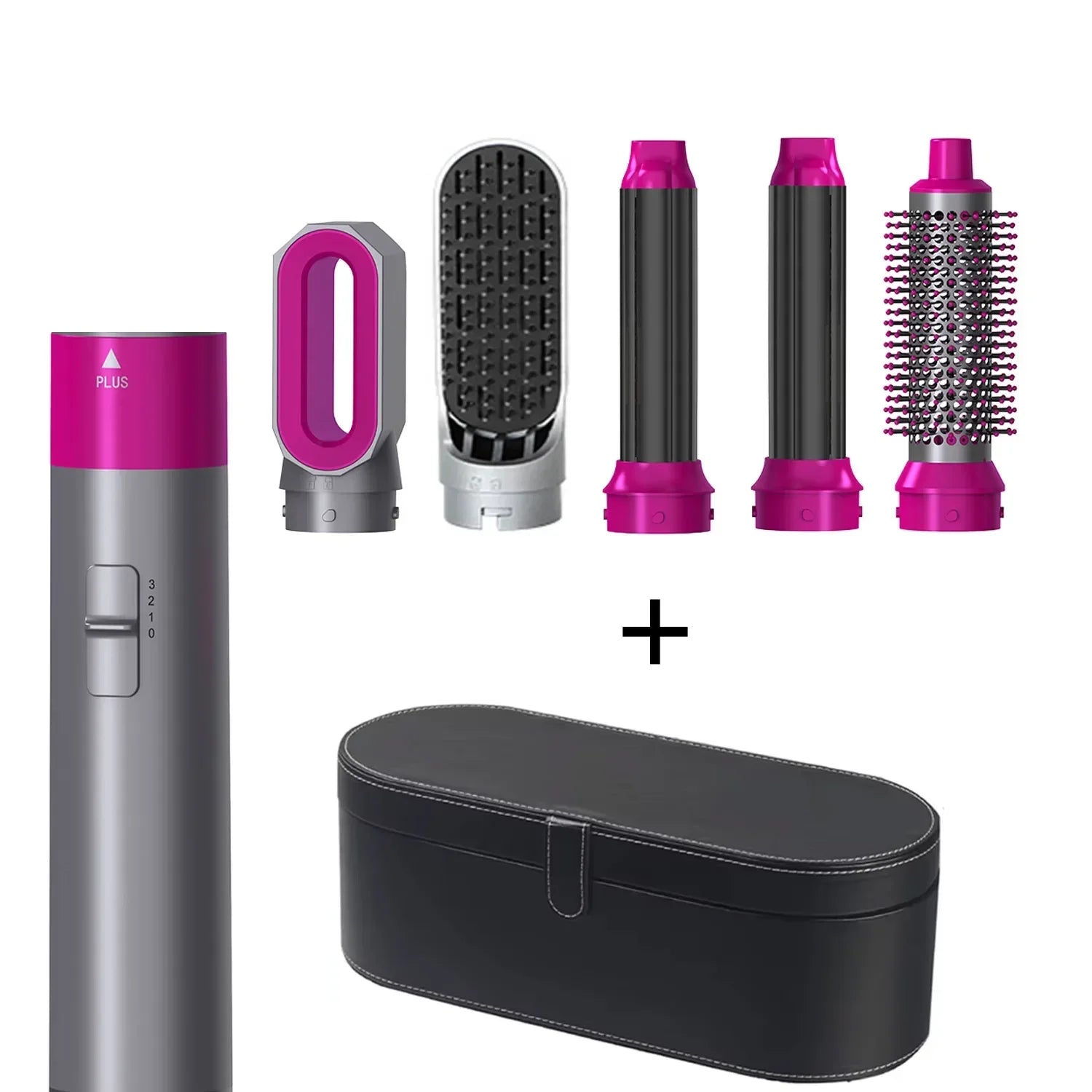 GlamWave™ 5-in-1 Hot Air Styling Set – Dry, Straighten, Curl & Shine!