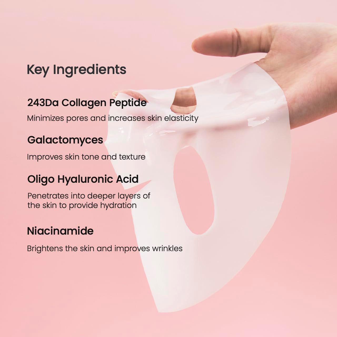 HydraFirm™ Bio-Collagen Hydrogel Mask – Overnight Deep Moisture & Elasticity Boost | Pore Minimizing Treatment, 4 x 34g
