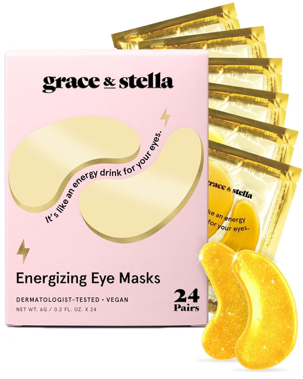 GoldGlow™ Vegan Under Eye Patches – Travel Essentials for Brightening & Depuffing | Award-Winning Skincare Gift Set (24 Pairs)