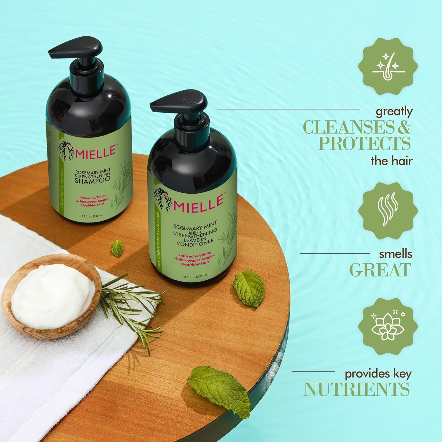 Mielle Men’s Power Pack – Rosemary Mint 5-Piece Grooming Bundle for Stronger, Healthier Hair