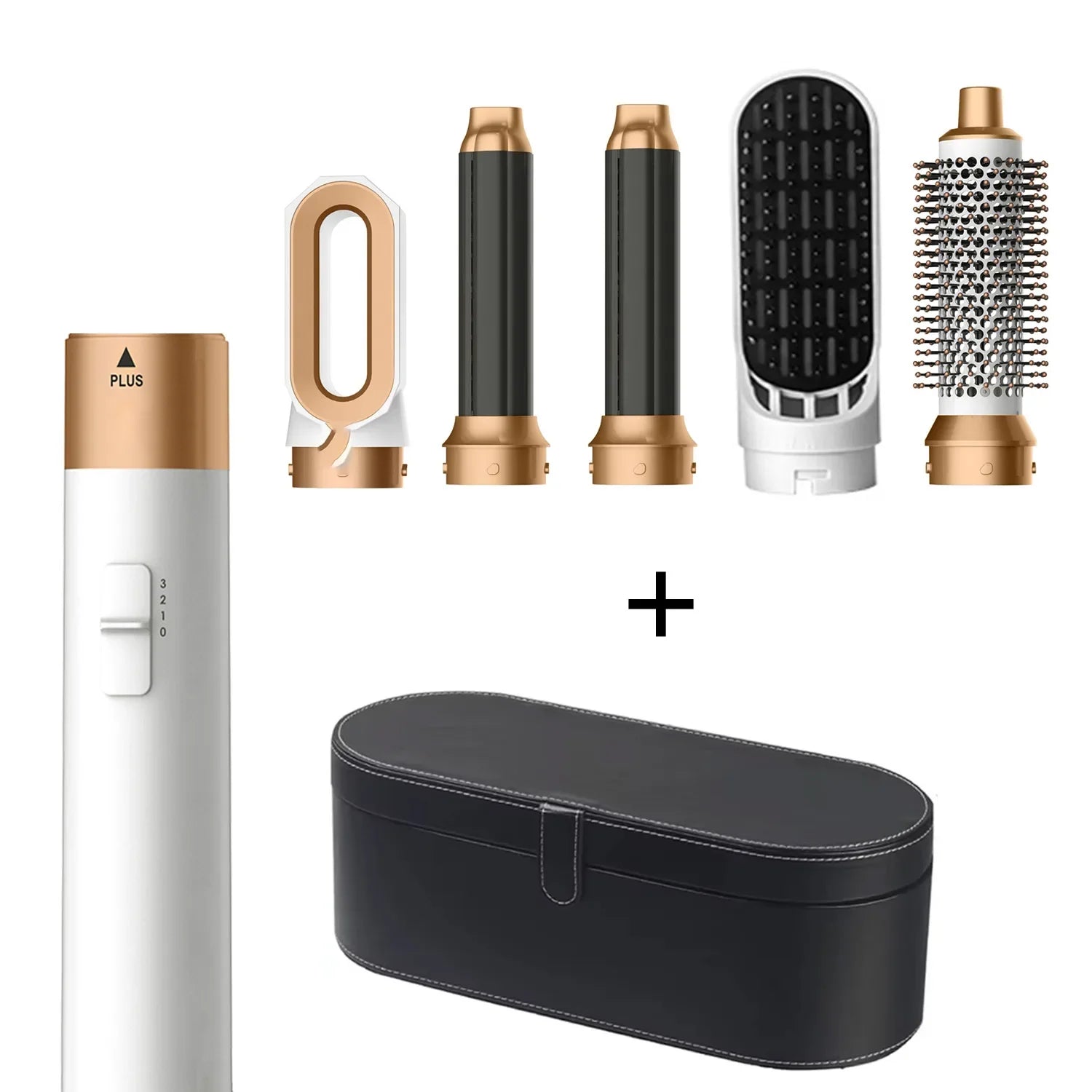 GlamWave™ 5-in-1 Hot Air Styling Set – Dry, Straighten, Curl & Shine!