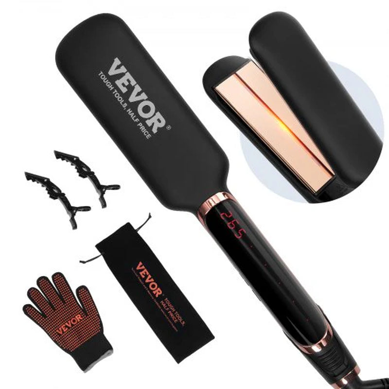 SKYSHALO 2-Inch Titanium Hair Straightener - Infrared Technology, Negative Ion Protection, Dual Voltage, LCD Display & 11 Adjustable Heat Settings for Salon-Quality Styling Anywhere!