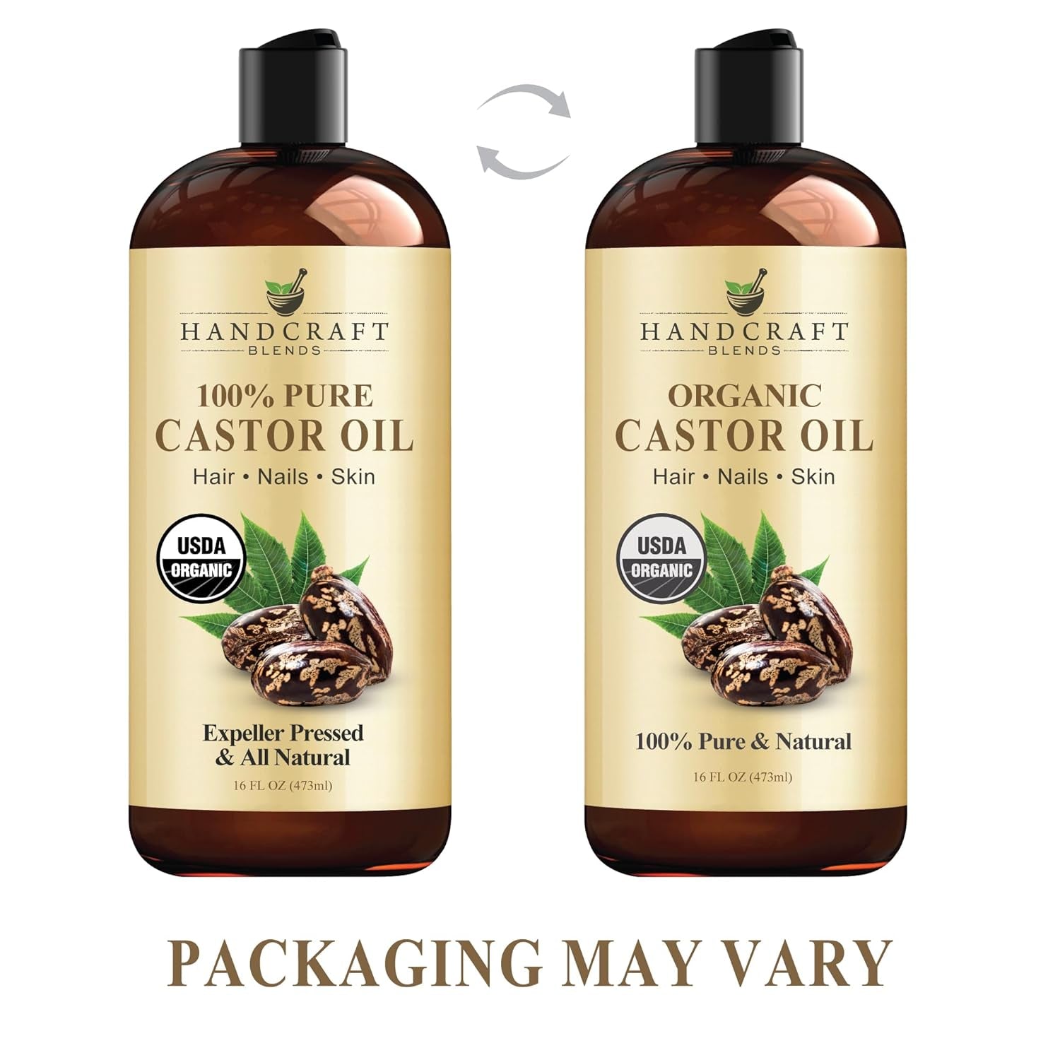 Nourish & Grow: Organic Castor Oil – 16oz | Premium Hair, Lash & Brow Booster – Expeller-Pressed & Hexane-Free