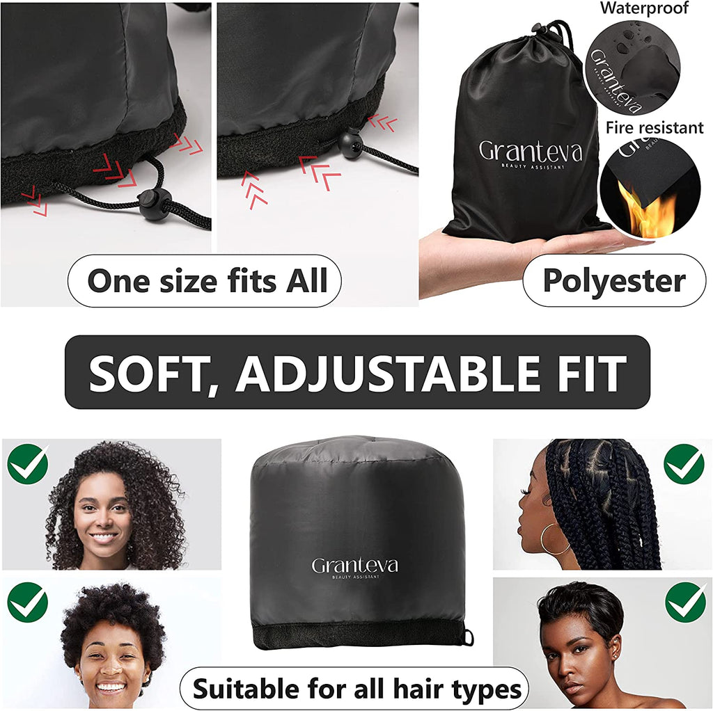 Salon Steam Hooded Dryer Cap – At-Home Deep Conditioning with Built-In Comfort Band | Quick-Dry & Curl-Friendly Design