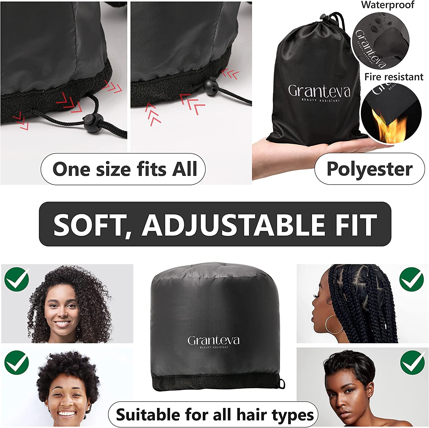 Salon Steam Hooded Dryer Cap – At-Home Deep Conditioning with Built-In Comfort Band | Quick-Dry & Curl-Friendly Design
